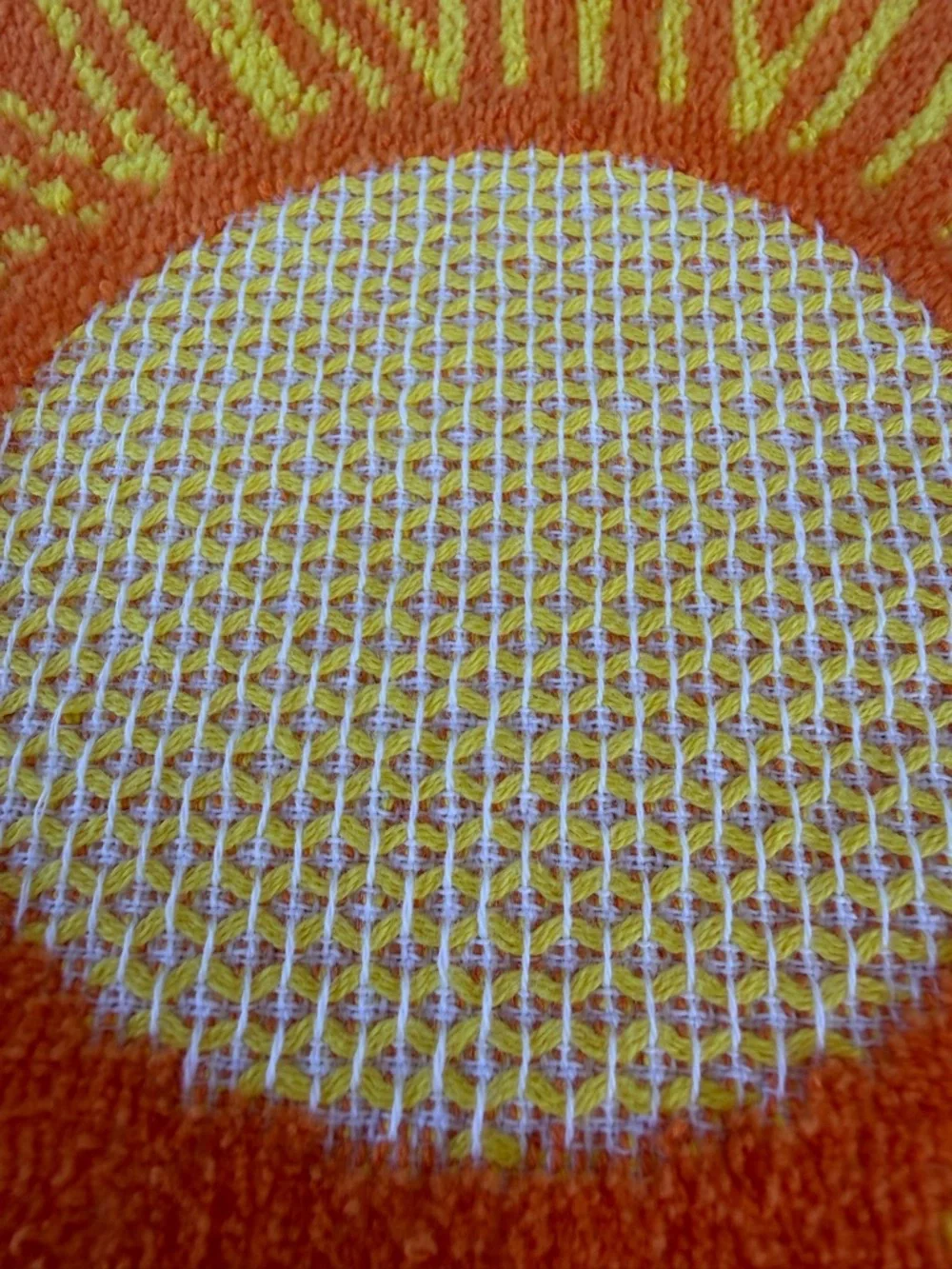 Costco Oversized Beach Towel Blazing Suns Orange Yellow 39x67 Soft 100% Cotton